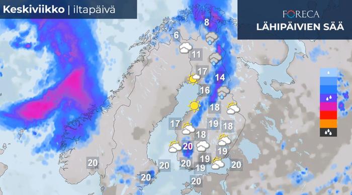 Ennuste keskiviikolle 22.6.2022.