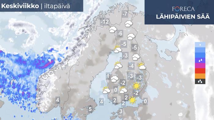 Ennuste keskiviikolle 9.2.2022.