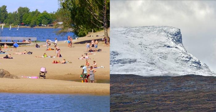 Viikonvaihteessa etelässä mitataan hellettä, mutta pohjoisen Lapin tunturit voivat saada jo lumipeitteen.
