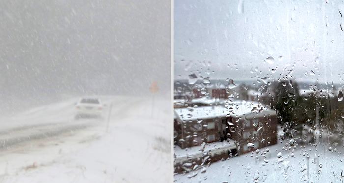 Lumi- ja vesisateet heikentävät ajokeliä.