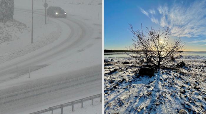 Lumisateita ja aurinkoa.