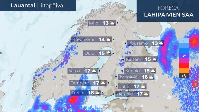 Ennuste lauantaille 29.8.2020.