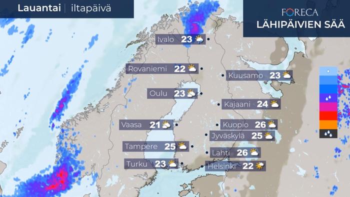 Lauantaina sää on pohjoista myöten monin paikoin lämmin.