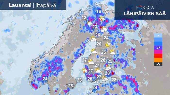 Sääennuste lauantaille 1.6.2024 Sääennuste lauantaille 1.6.2024.