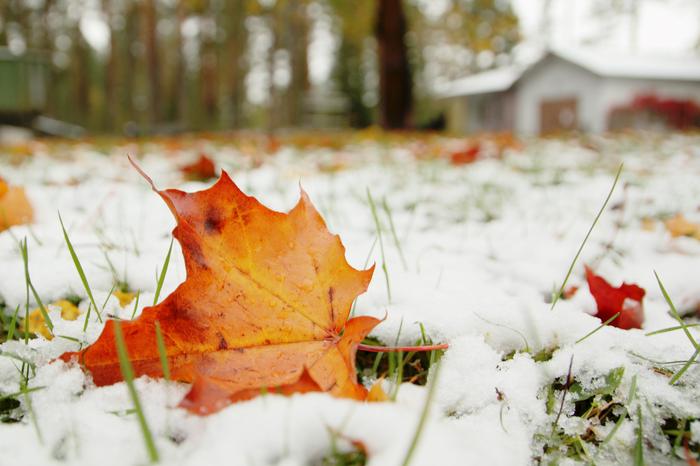 Kauhavalla maa oli 8.10. lumen peitossa.