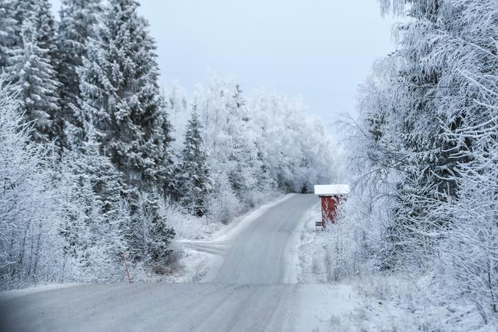 Alkutalven lunta Nurmeksessa.