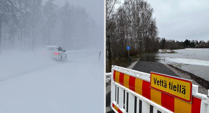 Lumisateita ja talvitulvia.