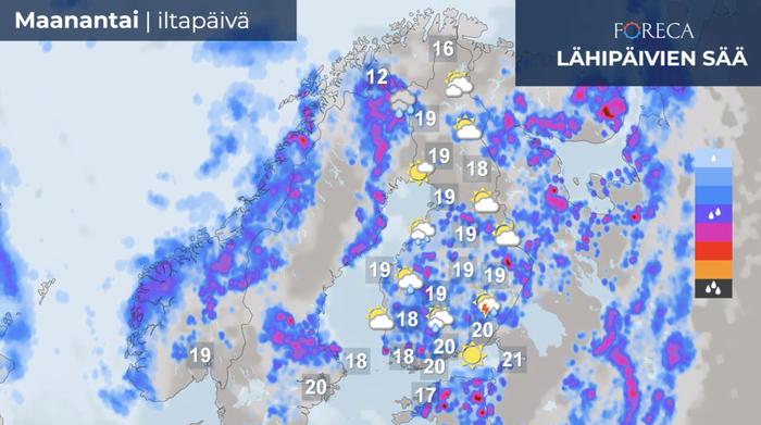 Ennuste maanantaille 12.6.2022 Ennuste maanantaille 12.6.2022.