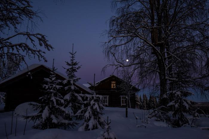 Pakkasyö Itä-Suomessa Tyynenä ja selkeänä talviyönä lämpötila laskee nopeasti.