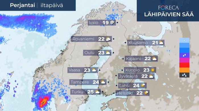 Ennuste 21.8.2020 Ennuste perjantaille 21.8.2020.