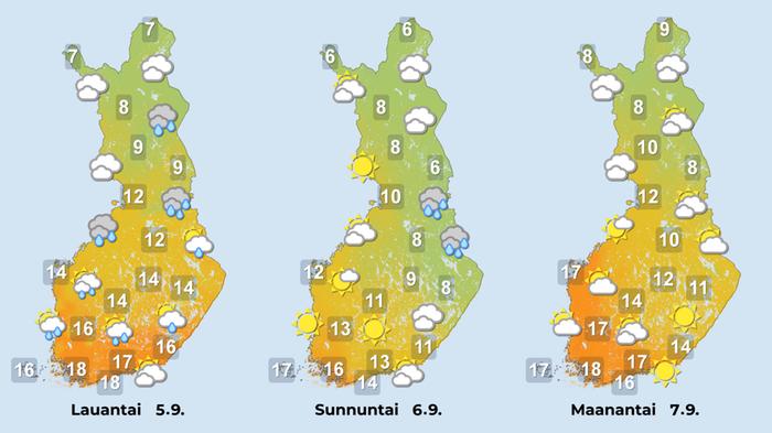Sunnuntaina kolea ilma käväisee suurimmassa osassa maata.