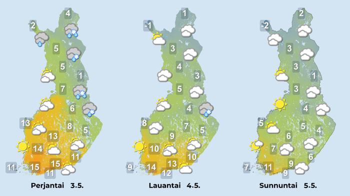 Ennuste iltapäiville 3.–5.5.2024.