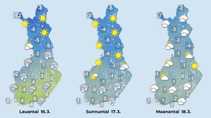 Ennuste iltapäiville 16.–18.3.2024.
