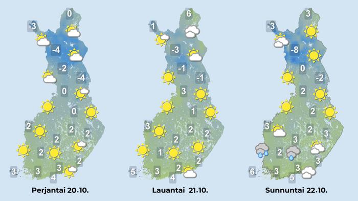 Ennuste iltapäiville 20.–22.10.2023.