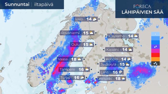 Ennuste sunnuntaille 30.8.2020.