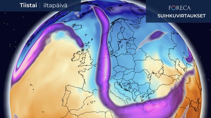 Ilmamassat alkuviikolla.