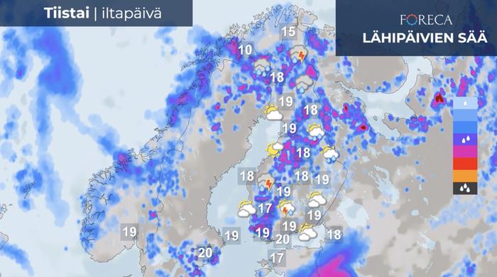 Ennuste tiistaille 14.6.2022 Ennuste tiistaille 14.6.2022