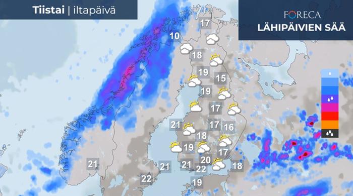 Ennuste tiistaille 21.6.2022