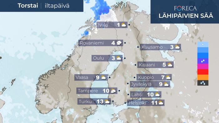 Ennuste torstaille 23.4.2020.