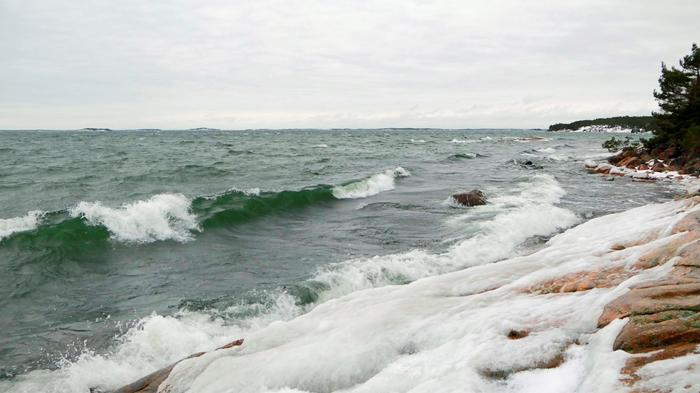 Aallot saavat alkunsa tuulen aiheuttamasta pyörteisyydestä. Navakalla tuulella aallot murtuvat vaahtopäiden kera.