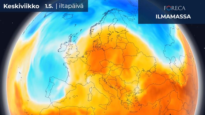 Vapun tienoilla sää lämpenee laajoilla alueilla Euroopassa, mutta kylmä ilmamassa uhkaa palata pohjoisesta toukokuun alkupuolella.