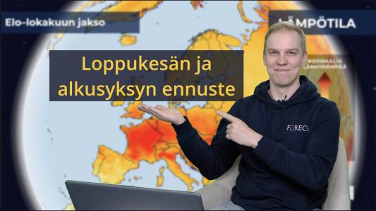 Foreca Youtubessa: Miltä näyttää loppukesä ja alkusyksy – pitkä ennuste elo-lokakuulle Foreca Youtubessa: Miltä näyttää loppukesä ja alkusyksy – pitkä ennuste elo-lokakuulle