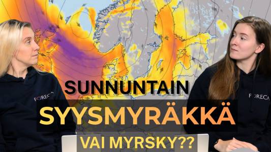 Foreca Youtubessa: Sunnuntain syysmyräkkä – vilkaisu lähiviikkojen säähän Foreca Youtubessa: Sunnuntain syysmyräkkä – vilkaisu lähiviikkojen säähän